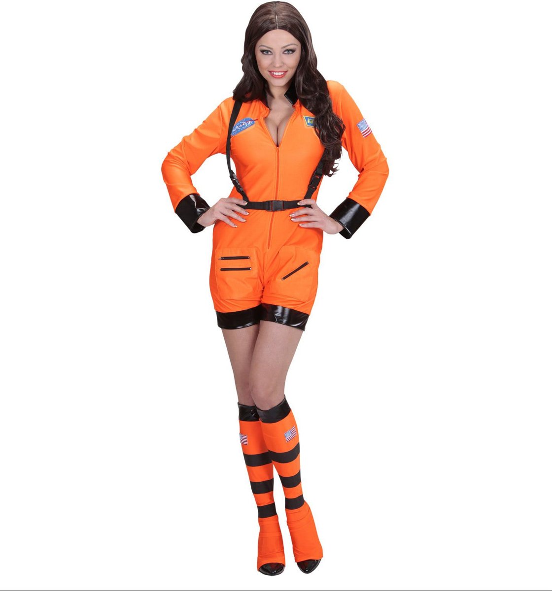 Science Fiction & Space Kostuum | Vrouwelijke Astronaute Oranje Miss Iss Kostuum | Large | Carnaval kostuum | Verkleedkleding